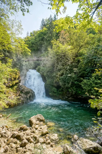 Wasserfall Wald Schönes Foto Digitales Bild — Stockfoto