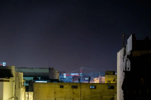 Cidade Noite Bela Foto Imagem Digital — Fotografia de Stock