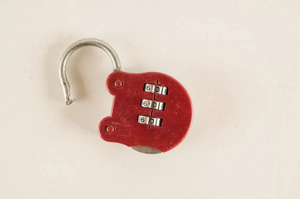 Close-up of combination lock Object on a White Background