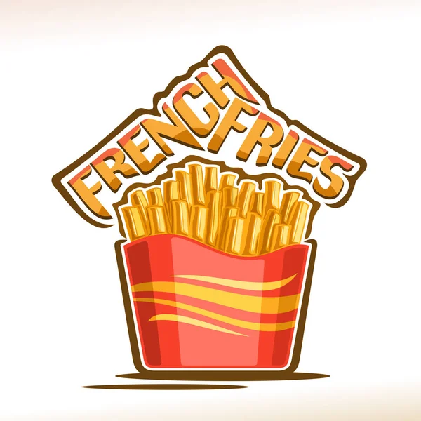 Logotipo Vectorial Para Papas Fritas Póster Con Palitos Patata Crujientes — Archivo Imágenes Vectoriales