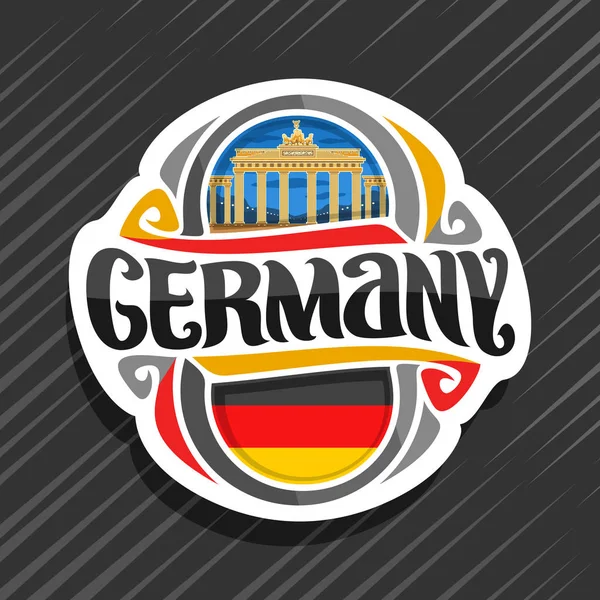 Logo Vectoriel Pour Pays Allemagne Aimant Réfrigérateur Avec Drapeau Allemand — Image vectorielle