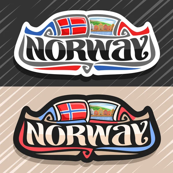 Logotipo Vectorial Para País Noruego Imán Nevera Con Bandera Noruega — Vector de stock