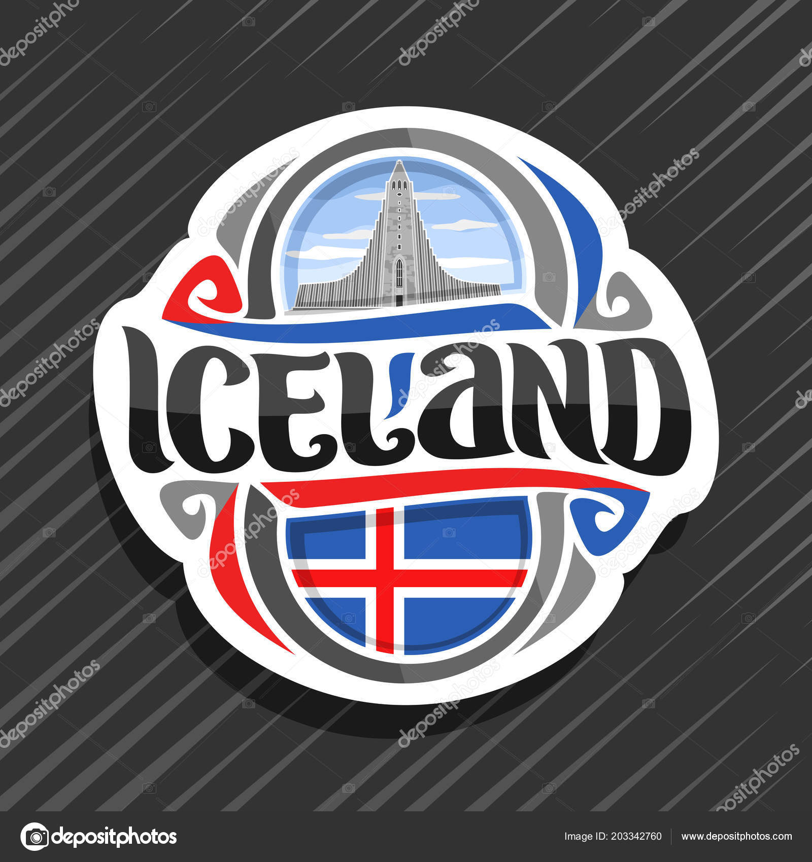 Reykjavik IceLand Fridge Magnet 01