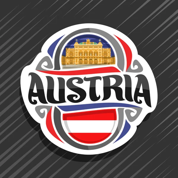 Logotipo Vectorial Para País Austria Imán Nevera Con Bandera Del — Archivo Imágenes Vectoriales