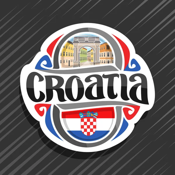 Logotipo Vectorial Para País Croacia Imán Nevera Con Bandera Croata — Vector de stock