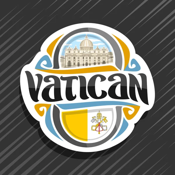 Logotipo Vectorial Para Ciudad Del Vaticano Imán Nevera Con Bandera — Archivo Imágenes Vectoriales