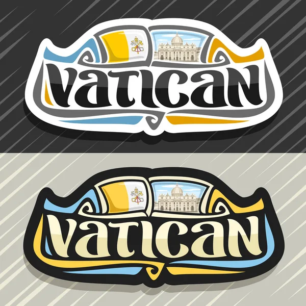 Logotipo Vectorial Para Ciudad Del Vaticano Imán Nevera Con Bandera — Archivo Imágenes Vectoriales