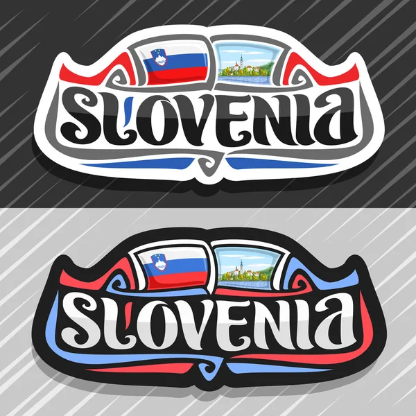 Vektorové Logo Pro Zemi Slovinsko Magnet Ledničku Slovinské Státní Vlajka — Stockový vektor