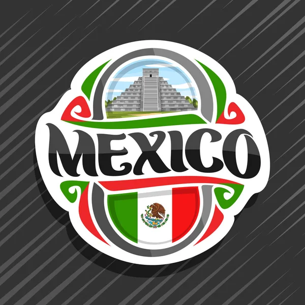 Wektor Logo Dla Kraju Meksyk Magnes Lodówkę Meksykańskiego Stanu Flagi — Wektor stockowy
