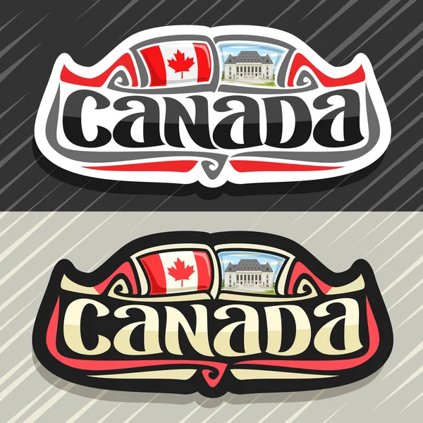 Logotipo Vetor Para País Canadá Ímã Geladeira Com Bandeira Estado — Vetor de Stock