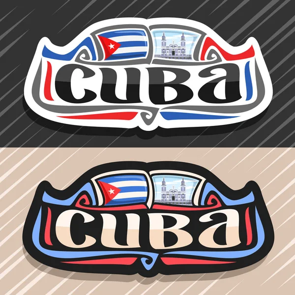 Küba Ülke Küba Devlet Bayrağı Word Küba Ulusal Küba Sembol — Stok Vektör