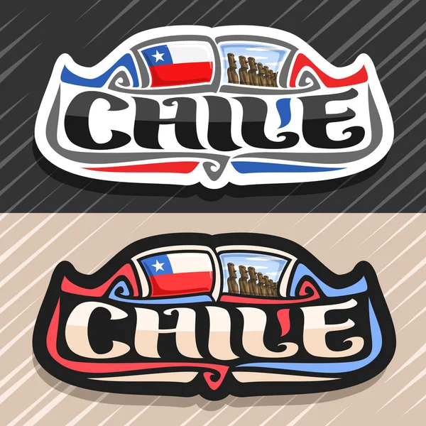 Logotipo Vetor Para País Chile Ímã Geladeira Com Bandeira Estado —  Vetores de Stock