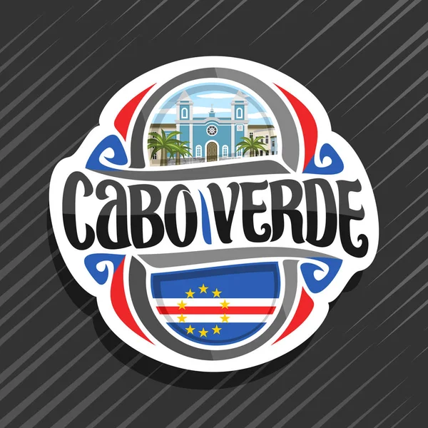 Logotipo Vectorial Para República Cabo Verde Imán Nevera Con Bandera — Vector de stock