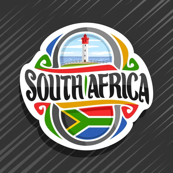 Logotipo Vectorial Para País Sudáfrica Imán Nevera Con Bandera Del — Vector de stock