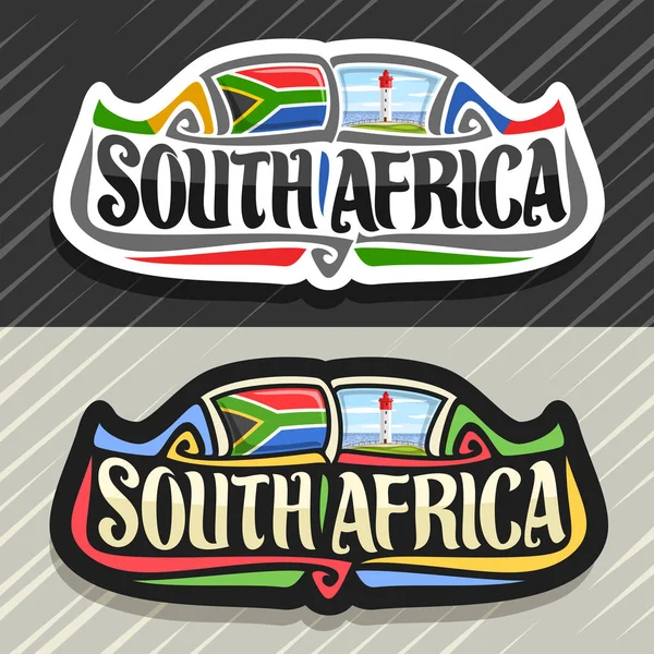 Logotipo Vectorial Para País Sudáfrica Imán Nevera Con Bandera Del — Vector de stock