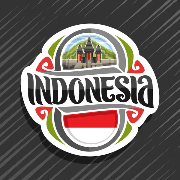 Logo Vektor Untuk Negara Indonesia Magnet Kulkas Dengan Bendera Negara - Stok Vektor