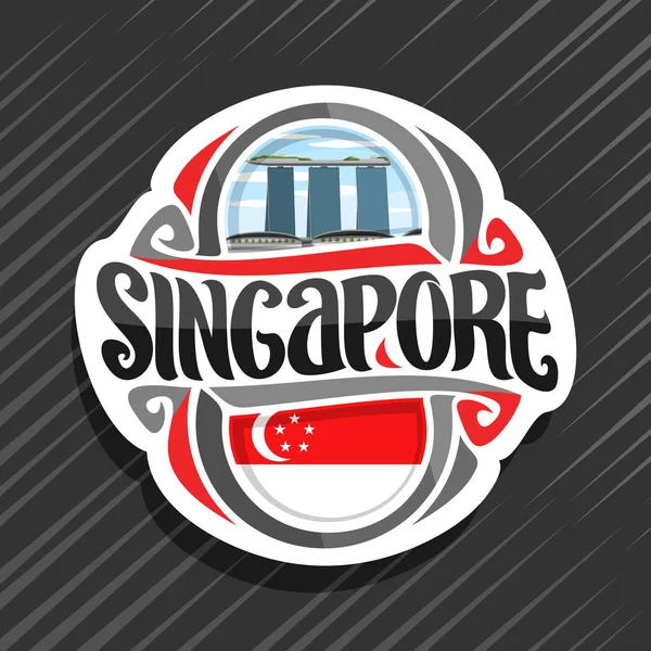Logotipo Vetor Para Singapura País Ímã Geladeira Com Bandeira Estado —  Vetores de Stock