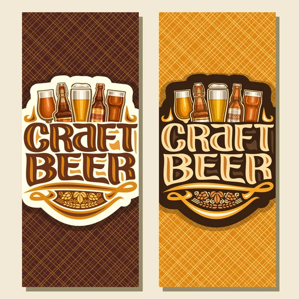 Vektor Banner Für Craft Beer Flyer Mit Pint Gläsern Tschechischen — Stockvektor
