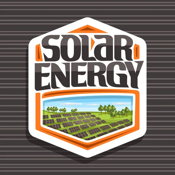Vektor Logo Für Solarenergie Weißer Sechseckiger Anhänger Mit Vielen Photovoltaik — Stockvektor