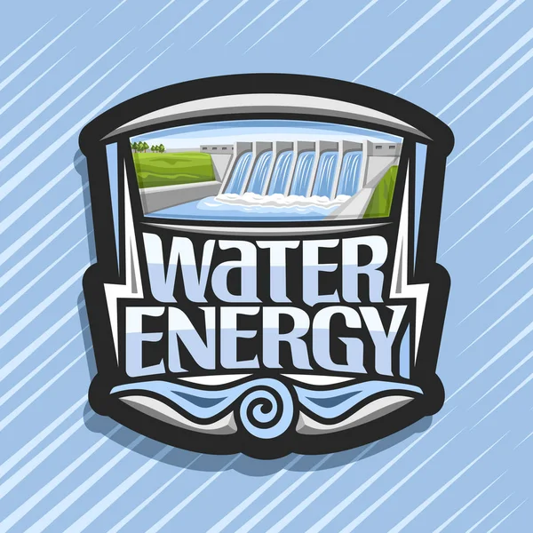 Logo Vectoriel Pour Énergie Eau Autocollant Design Sombre Avec Mini — Image vectorielle