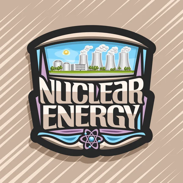 Διάνυσμα Λογότυπο Για Την Πυρηνική Ενέργεια Σκούρο Δημιουργική Αυτοκόλλητο Καινοτομία — Διανυσματικό Αρχείο