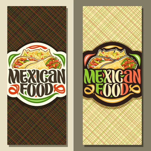 Banderas Vectoriales Para Comida Mexicana Cupón Con Burrito Relleno Con — Archivo Imágenes Vectoriales