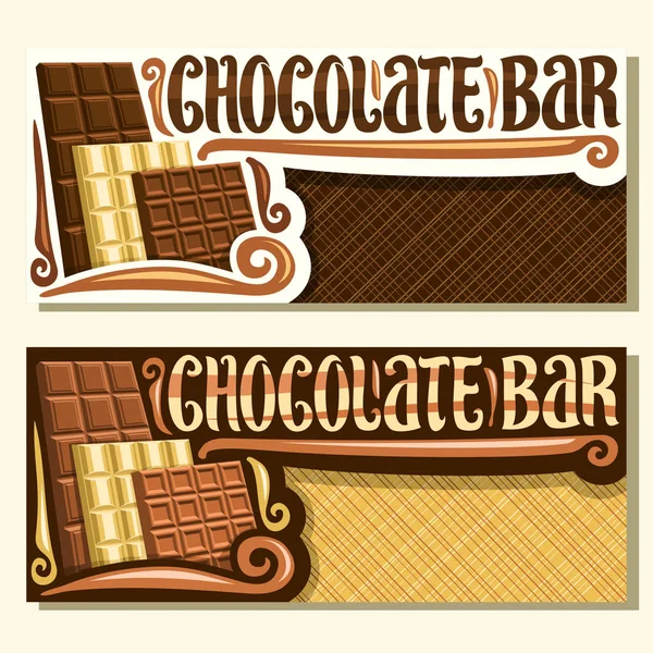 Banderas Vectoriales Para Chocolate Bar Con Espacio Copia Folletos Con — Vector de stock