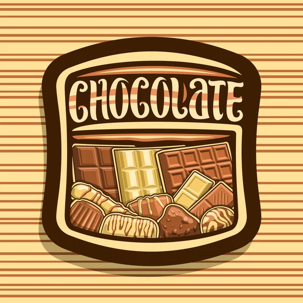 Logotipo Vectorial Para Chocolate Signo Cuadrado Oscuro Con Opción Diferentes — Vector de stock