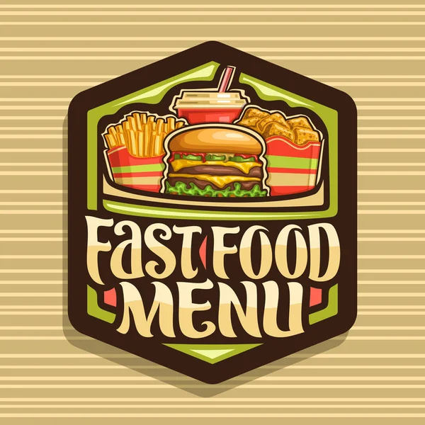 Logo Vektor Untuk Fast Food Set Kentang Goreng Dalam Cangkir - Stok Vektor