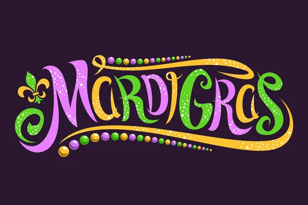 Letras Vectoriales Para Carnaval Mardi Gras Fuente Caligráfica Filigrana Con — Vector de stock