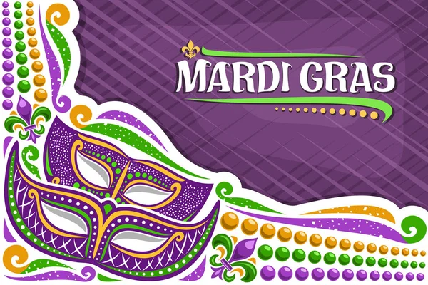 Vector Greeting Card Mardi Gras Copy Space Layout Illustration Carnival — Stock Vector