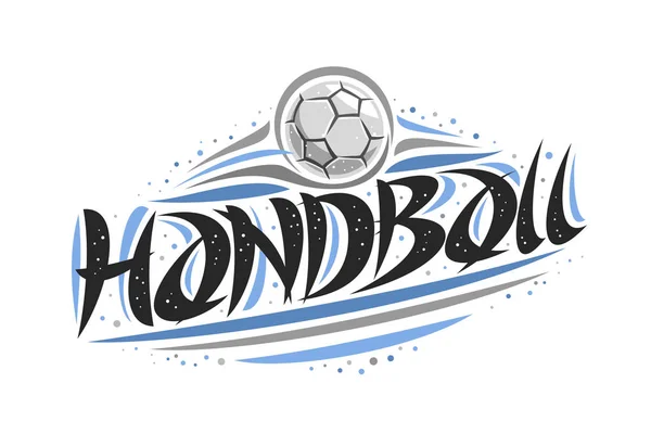 Wektor Logo Piłki Ręcznej Zarys Ilustracja Rzucanie Piłką Cel Oryginalny — Wektor stockowy