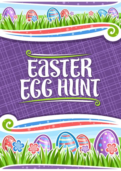 Cartel Vectorial Para Easter Egg Hunt Con Espacio Para Copiar — Vector de stock