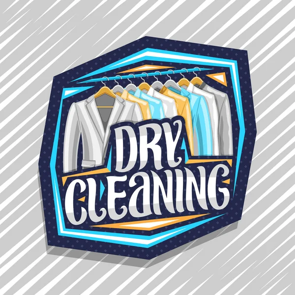 Διάνυσμα Λογότυπο Για Στεγνό Καθαρισμό Μπλε Διακοσμητικό Πινακίδα Εικονογράφηση Του — Διανυσματικό Αρχείο