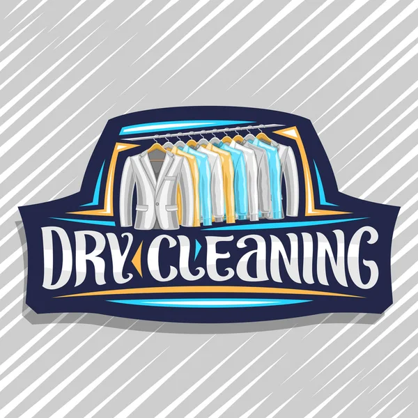 Διάνυσμα Λογότυπο Για Στεγνό Καθαρισμό Μπλε Ετικέτα Διακοσμητικά Εικονογράφηση Της — Διανυσματικό Αρχείο