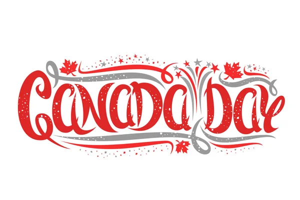캐나다 인사말 캐나다 놀이와 단어에 브러시 레터링 캐나다 배경에 색종이 — 스톡 벡터