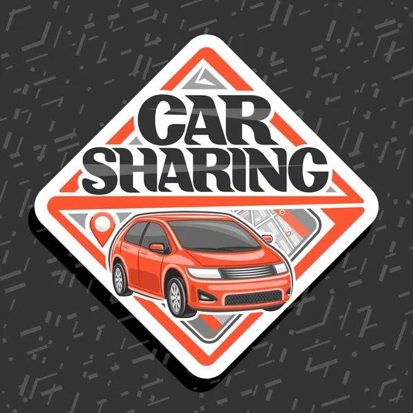 Vector Logo Voor Auto Sharing Bedrijf Witte Decoratieve Icoon Met — Stockvector