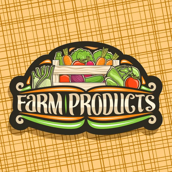 Διανυσματικό Λογότυπο Για Αγροτικά Προϊόντα Μαύρη Πινακίδα Σωρό Από Αγγούρι — Διανυσματικό Αρχείο