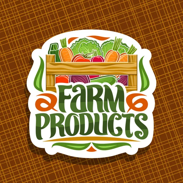 Logo Vettoriale Prodotti Agricoli Segno Decorativo Carta Tagliata Con Mucchio — Vettoriale Stock
