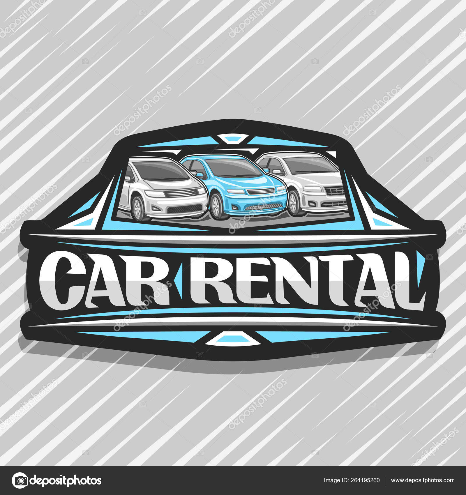 Logo Vectoriel Pour Location Voiture Autocollant Décoratif Noir Avec  Caricatures Vecteur par ©mihmihmal 264195260