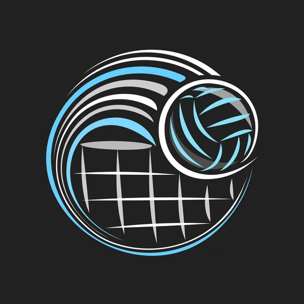 Logotipo Vetor Para Vôlei Emblema Decorativo Com Bola Vôlei Voando — Vetor de Stock