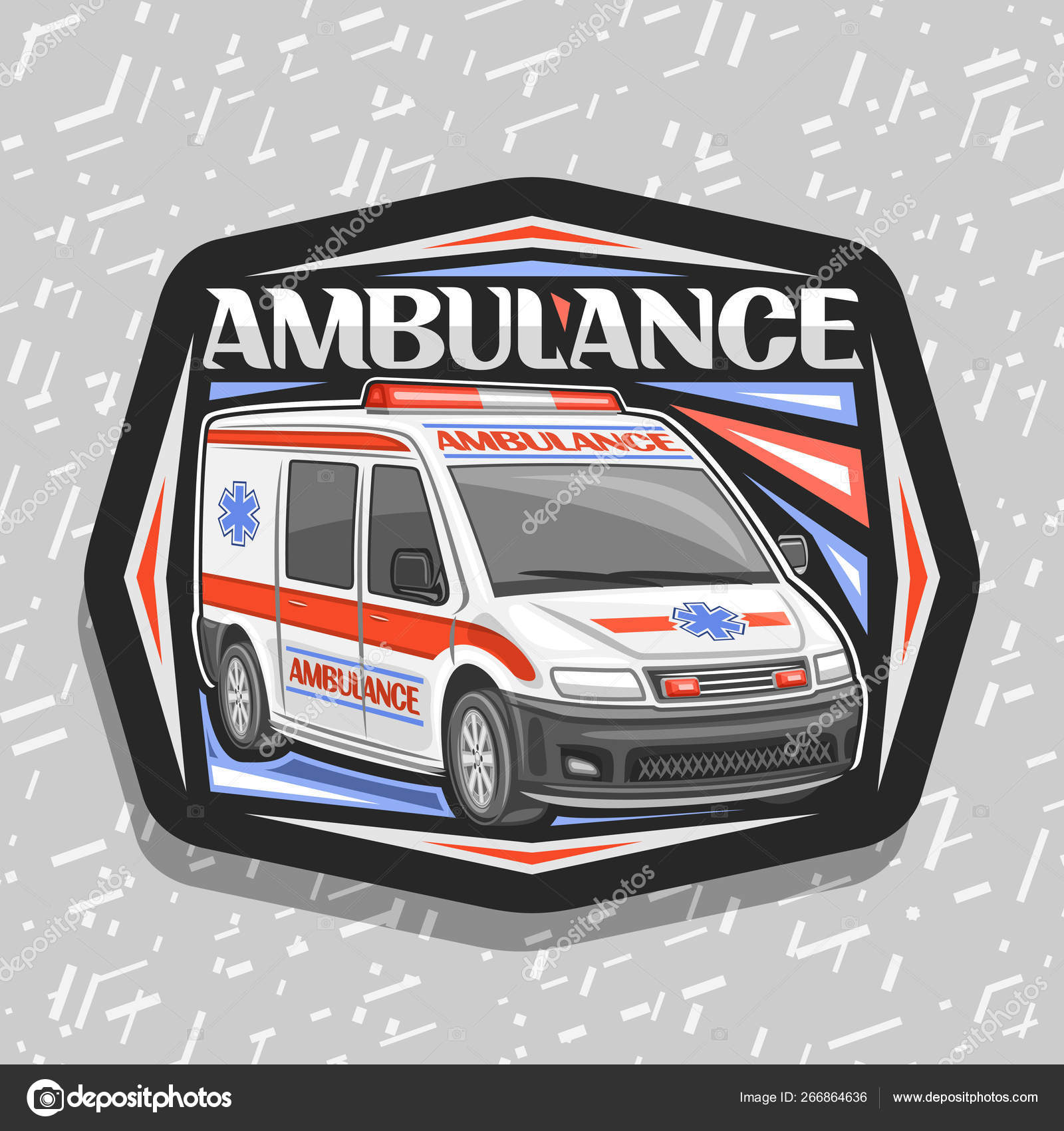 Vector Logo Ambulance Black Decorative Badge White Van Emergency Red Vector Image By C Mihmihmal Vector Stock