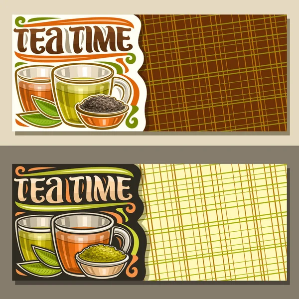 Diseños Vectoriales Para Tea Time Con Espacio Para Copiar Ilustración — Archivo Imágenes Vectoriales