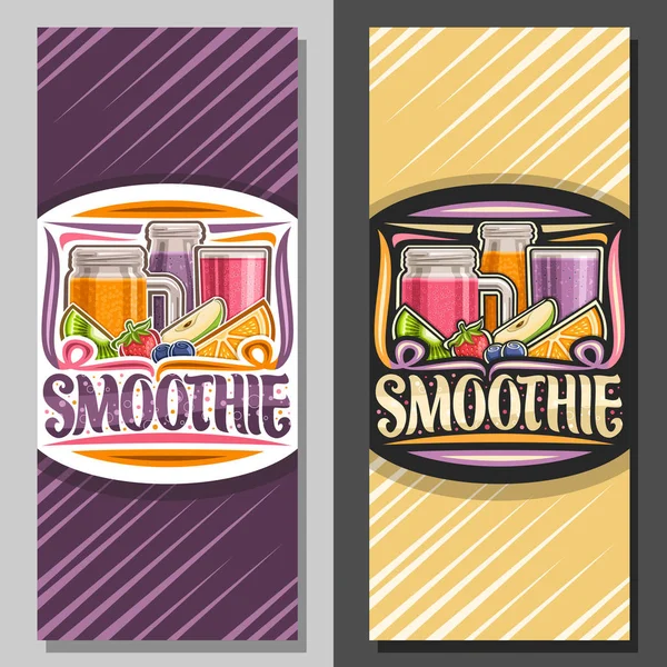 Layout Vettoriali Fruit Smoothie Coupon Con Illustrazione Succosi Ingredienti Frutta — Vettoriale Stock