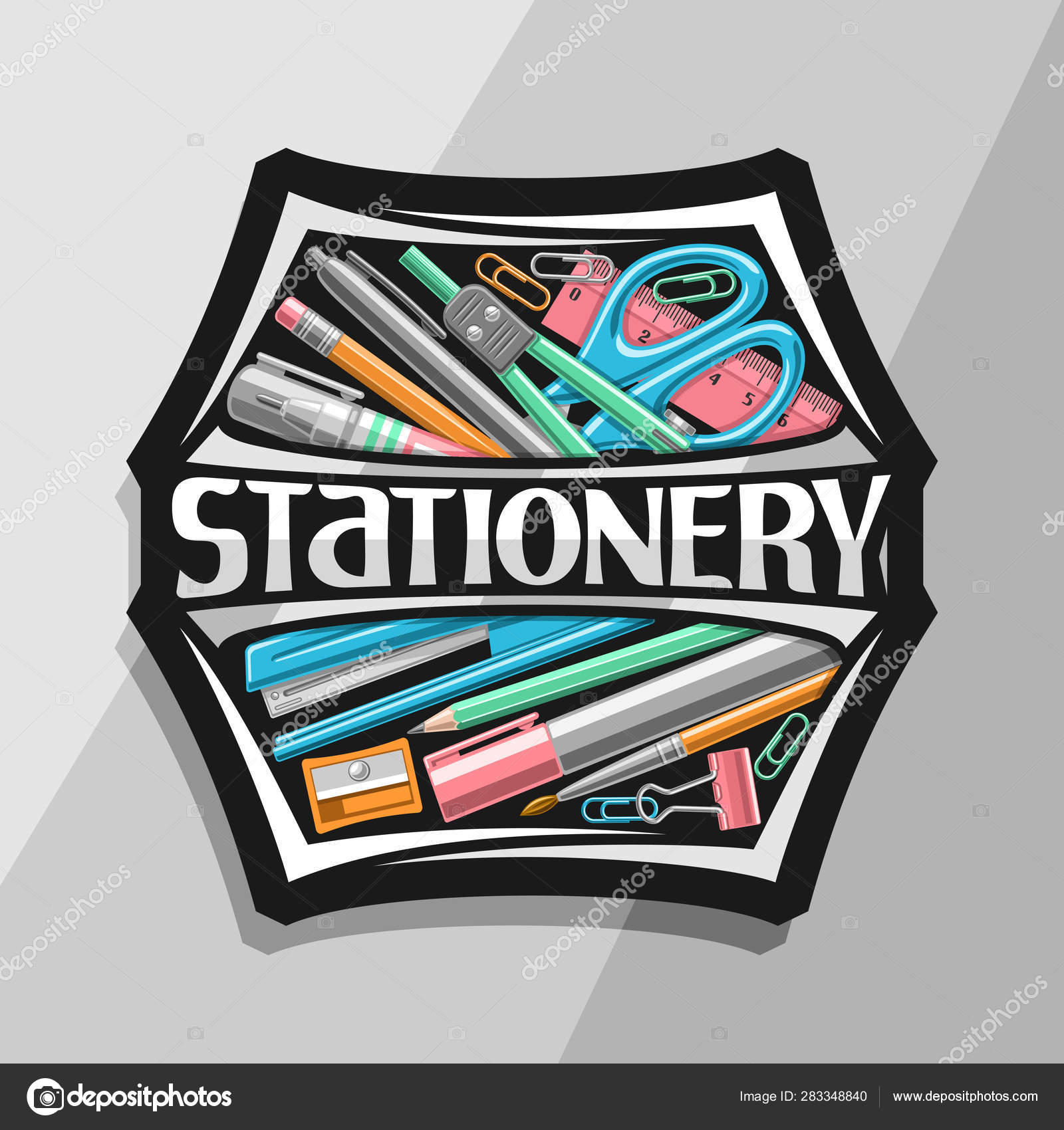 vector logo office stationery black creative signboard stationary for word documents