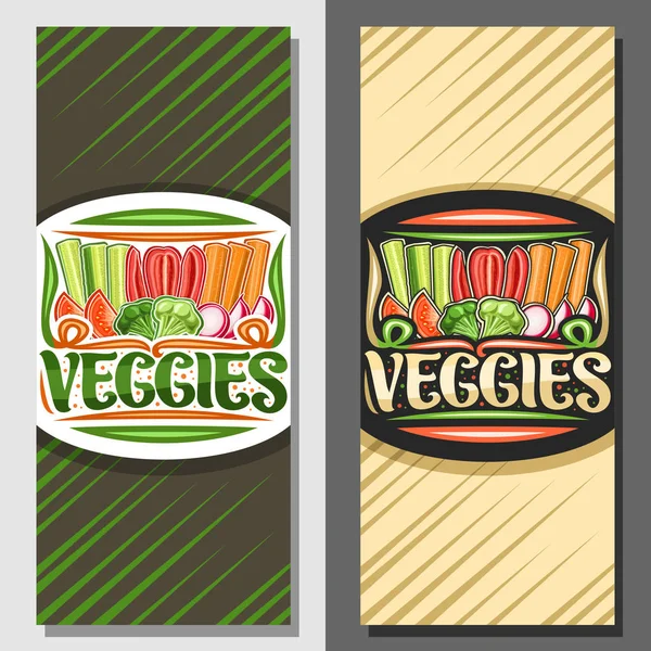 Plantilla Vectorial Para Verduras Diseño Con Ilustración Verduras Crudas Fila — Vector de stock