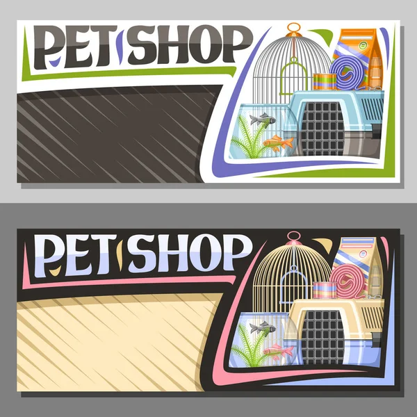 Diseños Vectoriales Para Pet Shop Con Espacio Para Copias Letrero — Vector de stock