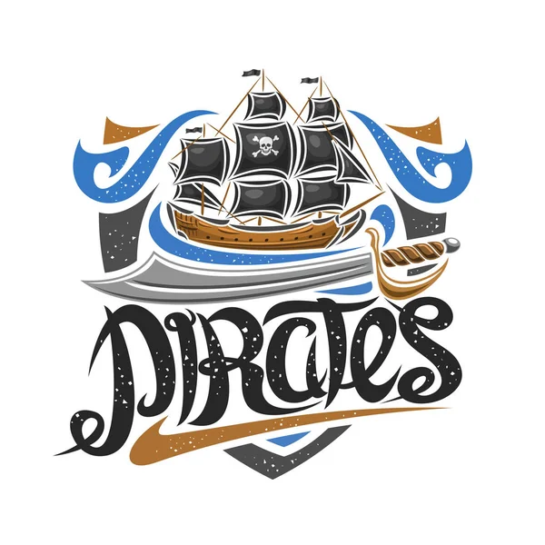 Logo Vectoriel Pour Pirate Party Concept Décoratif Avec Illustration Voilier — Image vectorielle