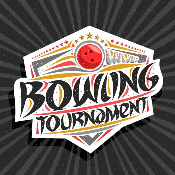 Vektor Logotyp För Bowling Tournament Modern Skyltning Med Kasta Bollen — Stock vektor