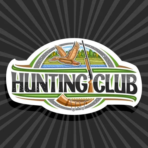 Vector Logo Hunting Club Decorative Sign Board Illustration Flying Female — Stock Vector